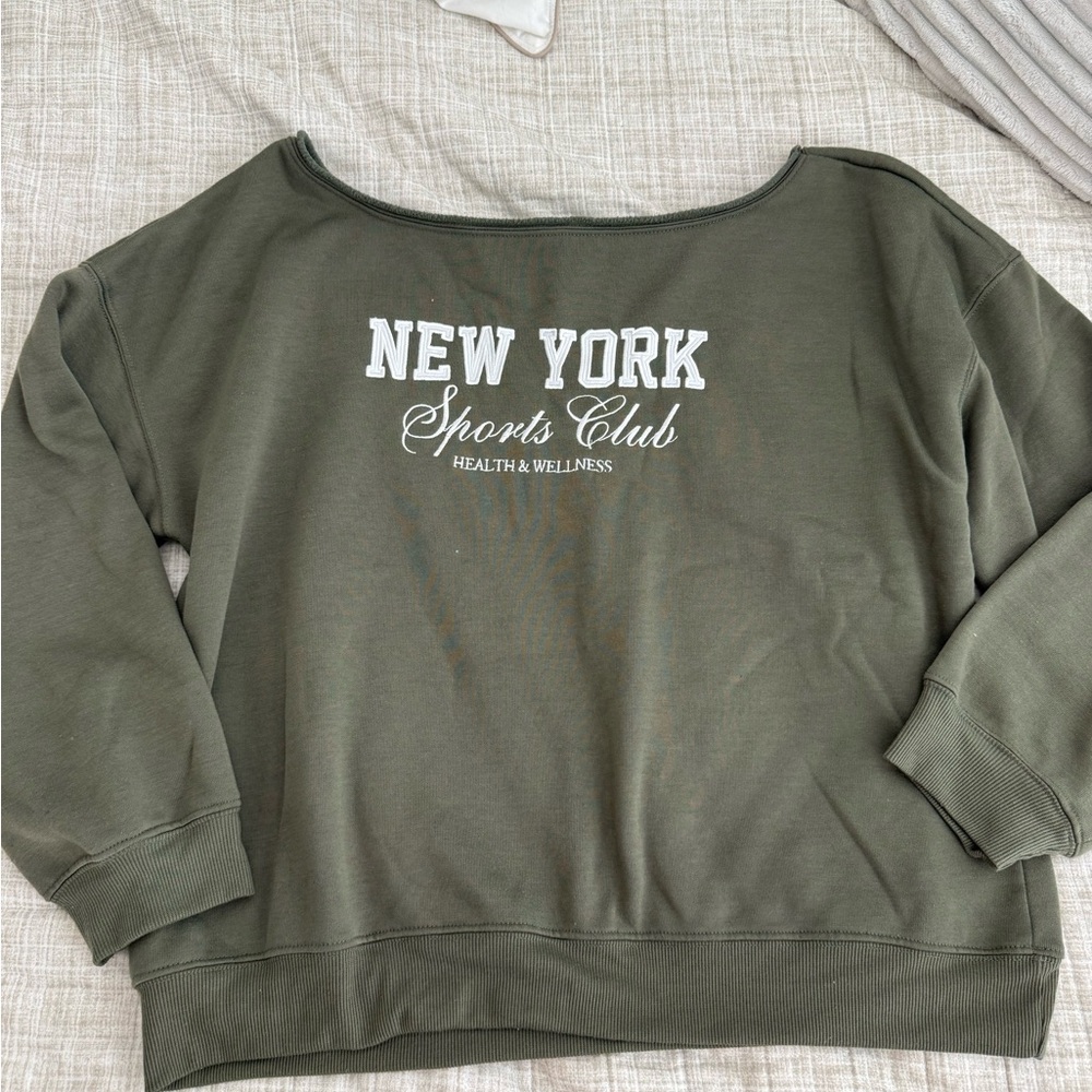 Olive Green Women's Sweater “New York”